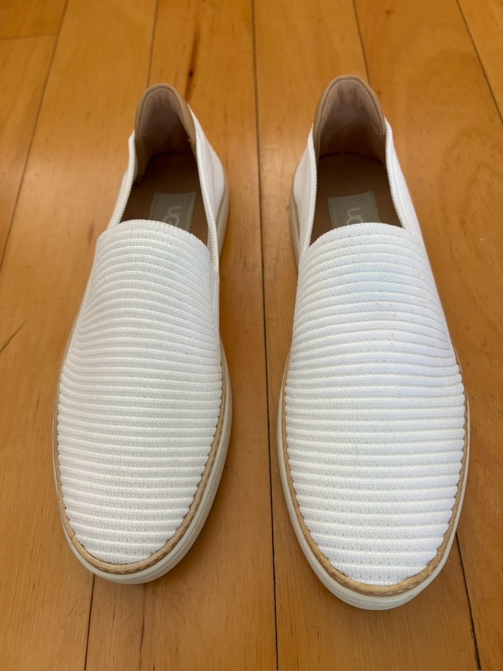 New UGG Sz 6.5 6 1/2 Women's Sammy Slip On White Rib Knit Minimalist Comfort - Picture 6 of 16